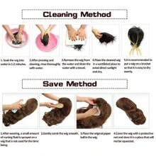 Peluca de cabello sintético resistente al calor con raíces negras y rubio bob corto para mujer - Pelo sintético recto con aspecto y sensación natural