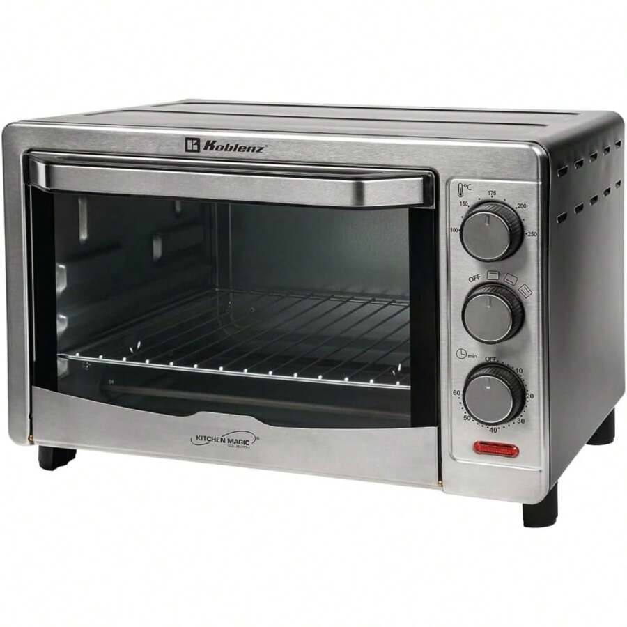 Horno Eléctrico de Convección Koblenz de 9 Rebanadas, 24L, Timer de 60 Minutos, 3 Programas de Cocción que Permiten Asar, Gratinar, Dorar y Tostar; 1500 W, 3 Accesorios, Acero Inoxidable (HKM-1500 C)