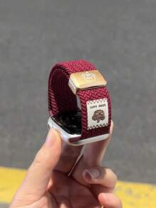 1 pieza Correa de reloj de tela tejida magnética y ajustable compatible con de 42/46mm, 49 Ultra, en estilo creativo de oso de nailon trenzado, para modelos de Series 10, 9, 8, 7, 6SE, 5, 4, 3, 2