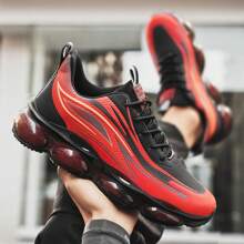 Men's Casual Air Cushion Sports Shoes, Comfortable Shock Absorption And Non-Slip Design Running Shoes, Suitable For Outdoor Sports And Daily Wear - Red - View 6