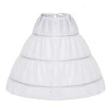 现货 3 环单层白色 A 字形衬裙衬裙婚礼配饰万圣节秋季女士服装 - 白色 - 查看 3