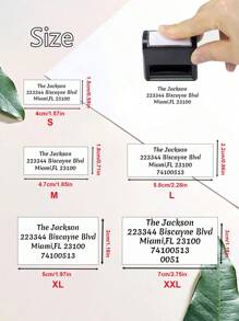 LICVIC 1枚定制文字地址印章，返校用品，个性化Logo自来墨印章，定制橡胶印章，可定制回邮地址印章，多种字体和颜色可选，适用于信封、婚礼、邮寄标签地址、办公用品、周年纪念、生日礼物、乔迁礼物、毕业礼物，送给男士、女士、家人、朋友、员工的理想独特礼物，沙漠秋季舒适风，办公室装饰 - 風格A - 查看 3