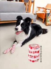 1 Pc Non-Woven Self-Adhesive Pet Wrap Bandage For Outdoor Use, Suitable For Feet Protection, Simple Bandaging, Sports Protection, Joint Protection, Features: Elastic Stretch, Comfortable Breathable, Compression Protection, Non-Stick To Fur, Self-Adhesive Easy Tear, Material: Non-Woven Fabric, Suitable For All Dog Breeds, Size: 5*450cm, 7.5*450cm, 10*450cm