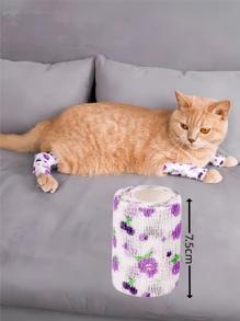 1 Pc Non-Woven Self-Adhesive Pet Wrap Bandage For Outdoor Use, Suitable For Feet Protection, Simple Bandaging, Sports Protection, Joint Protection, Features: Elastic Stretch, Comfortable Breathable, Compression Protection, Non-Stick To Fur, Self-Adhesive Easy Tear, Material: Non-Woven Fabric, Suitable For All Dog Breeds, Size: 5*450cm, 7.5*450cm, 10*450cm