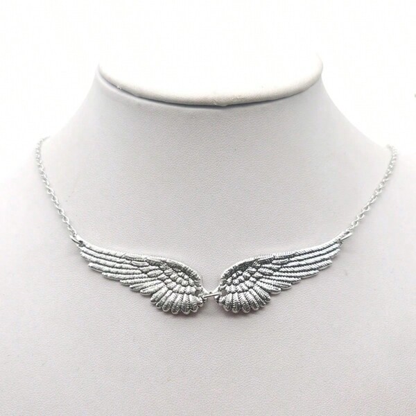 Engelenvleugels Veer Zwarte Kralen Hanger Choker Vintage Ketting Cadeau Voor Vrouwen Meisje Vrouwelijk Nieuwe Mode Sieraden Groothandel