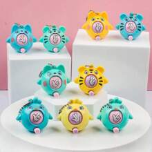 20 Pieces Guessing Egg Toy With Keychain, Interactive Rock-Paper-Scissors, Twisting Ball, Novel Gift Guessing Fist Toy (Random Color) Keychain - Cartoon Animal Design, ABS Resin, Perfect Gift Guessing Game Accessories For Teenss - Multicolor - View 2