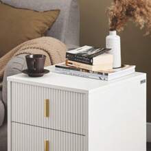 SoBuy 3 抽屉床头柜床头柜边桌茶几沙发桌灯桌白色宽 40 x 深 40 x 高 63 厘米 FBT115-L-W - 白色 - 查看 7