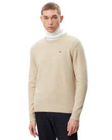 Napapijri Men's Crew Neck Long Sleeve Minimalist Pattern Top, Casual Daily Wear - Beige - View 1