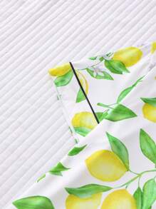 2 piezas Conjunto de pijama con estampado de melocotón para mujer, top cómodo de manga corta con cuello y pantalones cortos sueltos, hermoso y elegante ropa de dormir para uso en casa/exterior casual, adecuado para primavera/verano, vacaciones y fiestas