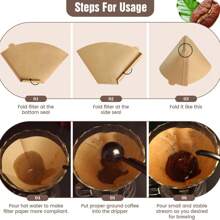 Coffee Filters,Unbleached, Size 02/04 Cone Filters, Disposable Natural Paper Filters 2-4/8-12 Cup, 04 Cone Filters For Pour Over And Drip Coffee Maker,50 Count