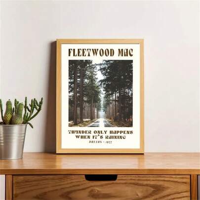 1PC Frameless Fleetwood Music Poster, 70's Vintage Wall Art, Song Lyrics Print, Gift For Music Lover, Personalized, Nature, Travel, Retro, Bar Decor Room Decor Home Decor Wall Decor Bathroom Decor Bedroom Decor Room Decoration Stuff Living Room Decor House Decor Home Decor Living Room Wall Paper Stickers