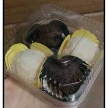 50 Units Square Sweet Jar Packaging With Hinged Lid - For Cakes, Pies, Sweets And Desserts In General - Transparent - View 7