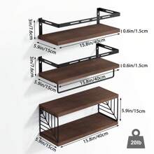 Tomnk Kệ phòng tắm gắn tường 3+1 tầng trên bồn cầu, kệ gỗ nổi mộc mạc có khung kim loại và thanh treo khăn cho phòng tắm, nhà bếp, phòng ngủ, phòng khách Trang trí phòng tắm tại nhà Bộ sắp xếp phòng tắm Mùa hè trở lại trường - Nhiều màu - Xem 3