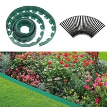 10M Landscape Edging Kit, No Dig Garden Edging With 30 Plastic Spikes, Edging For Landscaping, Garden Edging Border - Green - View 3
