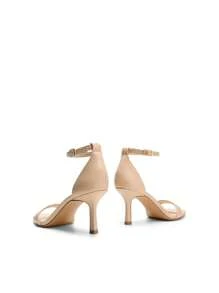 Women High Stilettos Open Square Toe Ankle Strap Heeled Sandals Sexy Fashion Comfort Dress Shoes Wedding Bridal Pumps Heeled Sandals - 裸色 - 查看 3