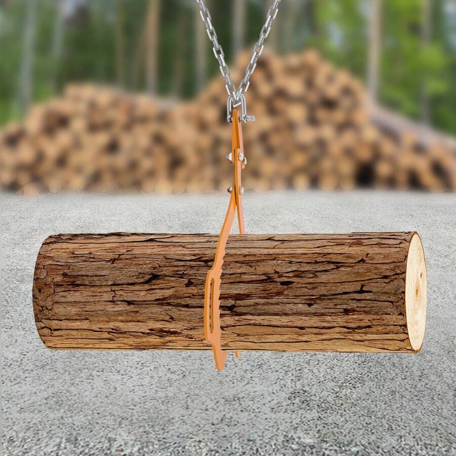 SENDERPICK Pinza per tronchi, pinza per legname, pinza forestale per il sollevamento del legno, pinza robusta per tronchi, sollevatore per tronchi, pinza in acciaio per tronchi, capacità di carico, design compatto per lavori forestali (giallo, 25 pollici)