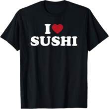 I Heart Sushi T-Shirt - Black - View 1