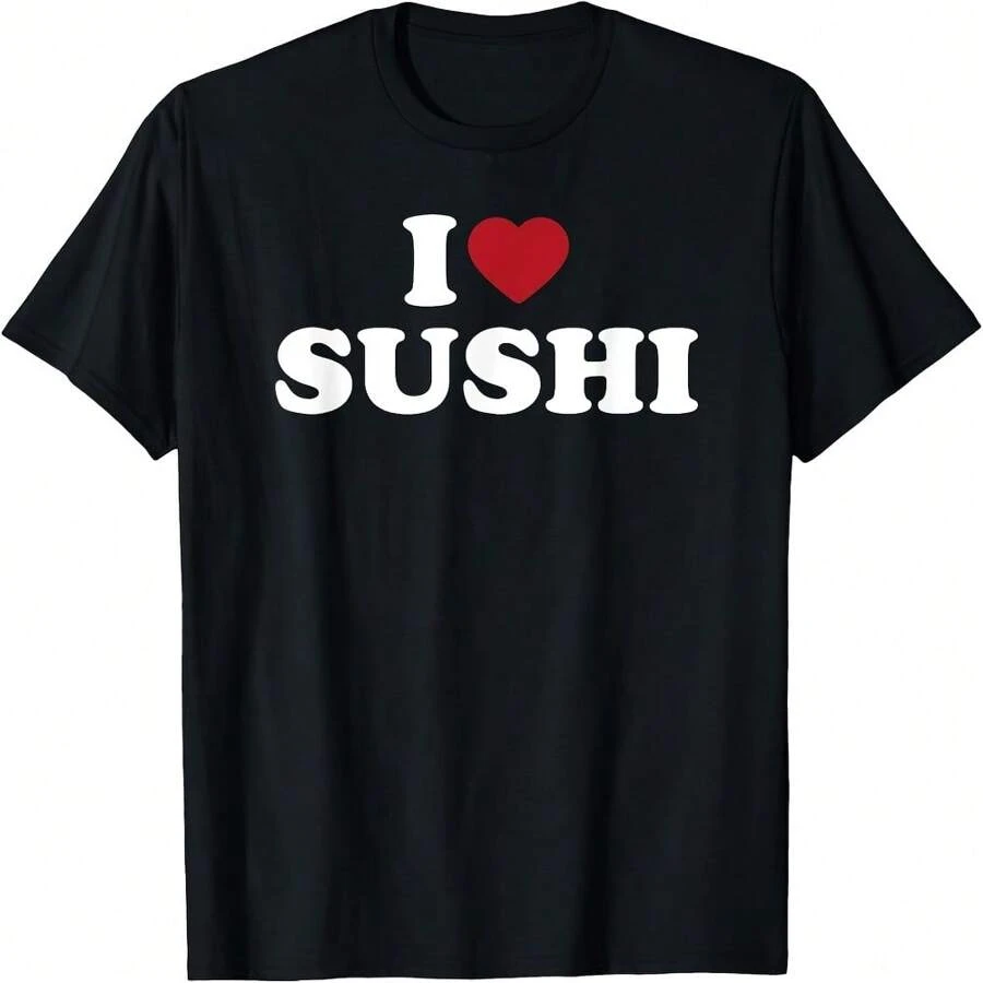 I Heart Sushi T-Shirt - Black - View 1