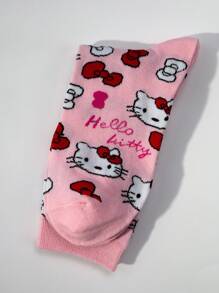 Sanrio Sanrio 1 Pair Of Women's/Couple Mid Length Socks, Personalized, Fun, Rich And Colorful, Creative Anime Cartoon Design, Holiday Gifts, Comfortable And Breathable, Improving The Family Day Atmosphere, Fashionable And Fashionable, Suitable For Women Funny Socks,Crazy,Anime,Multicolor Socks