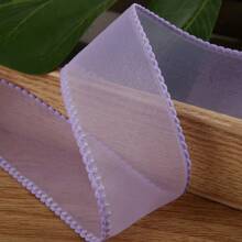 Ruy băng voan viền ren màu trơn, dùng để tự làm nơ trang trí bánh sinh nhật, quà tặng, hoa trang trí, vải voan xếp nếp. - Nhiều màu - Xem 16