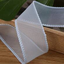 Ruy băng voan viền ren màu trơn, dùng để tự làm nơ trang trí bánh sinh nhật, quà tặng, hoa trang trí, vải voan xếp nếp. - Nhiều màu - Xem 19