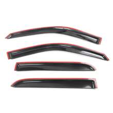 4PCS Tape On External Window Visor Fits 2009-2018 Dodge Ram 1500 Crew Cab; 2019-2024 Ram 1500 Classic Crew Cab; 2010-2025 Dodge Ram 2500 3500 Crew Cab & Mega Cab (Extended Crew Cab) Tinted Acrylic Wind Air Deflector - Perfect Valentine Gift For Truck Owners - Smoke/Tinted - View 3