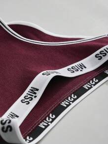 HIALEGION 4 条装女士内裤多色内裤字母腰带纯色简约舒适三角内裤 - 彩色 - 查看 5