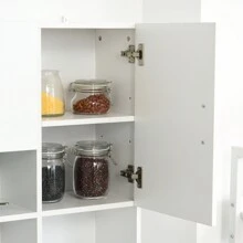 HOMCOM HOMCOM Alacena de Cocina Despensa Armario de Cocina Moderno Aparador Alto con 3 Cajones 4 Puertas y Estantes Ajustables para Salón 100x39,5x183,5 cm Blanco