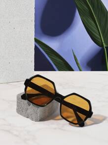 RENNES 1 件女士亚克力纯色休闲多边形时尚眼镜，适合度假出游和日常生活装扮 - 彩色 - 查看 4