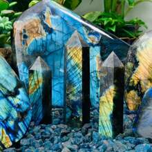 1pc Unique Labradorite Tower - Polishing Stone Tower - Home Decor, Holiday Gift - The Preferred Gift For Crystal Enthusiasts - Multicolor - View 1