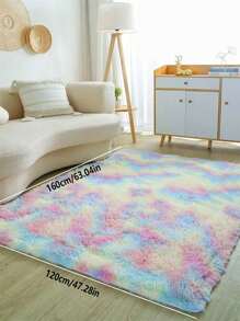 1 件，适用于卧室的柔软地毯，蓬松、防滑毛绒绒毛绒柔软毛茸床边地毯，扎染客厅地毯，适合女孩儿童婴儿青少年宿舍家居装饰，卧室客厅育儿室地毯，易于护理的家居装饰 - 彩虹紮染 - 查看 10