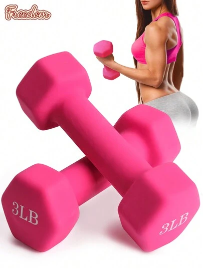 Freedom Par Mancuernas Ejercicio 3 lb Cubierta Neopreno Entrenamiento Varios Colores Yoga GYM Fitness Pilates Calistenia
