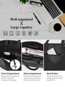 NEWHEY 男士商务手提包，防水双向大容量工作通勤包，求职和商务旅行的理想选择