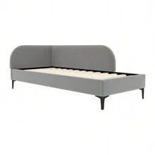 LITZEE Cama tapizada 90*200, sofá cama multifuncional con somier, tejido de terciopelo agradable para la piel, gris