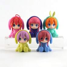 1 bức tượng nhỏ hoạt hình Quintessential Quintuplets, tư thế ngồi Phiên bản Q của bức tượng trang trí Nakano Nino, phong cách ngẫu nhiên - Nhiều màu - Xem 8