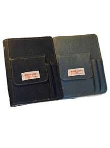 1 件装海军蓝牛仔布 Y2K 风格布面日记本，适合女孩的美学复古美式布面纹理素描本 - 彩色 - 查看 14