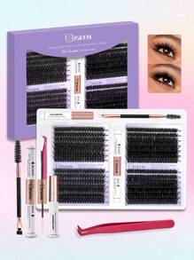 560pcs, D Curl, DIY Eyelash Extension Kit Individual Lashes Cluster D Curling, Lash Clusters With Lash Bond, Lash Remove And Seal And Lash Applicator Brush Tool For Self Application At Home Lash Clusters Kit,Lashes,Eyelashes,Fake Lashes - Black - View 12