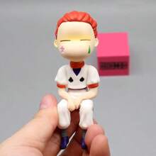 HUNTER * HUNTER GK Q Edition Hisoka Anime Figures Steamed Stuffed Bun Face Sitting Position Model Desktop Decoration Dolls Gifts - 白色 - 查看 6