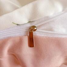 Juego de 3 piezas de hilo de doble capa con pequeñas flores rosas, suave y cómodo, 1 funda de edredón + 2 fundas de almohada - tulipán - Ver 10