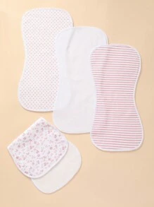 4pcs/Set Baby Burp Cloths, Absorbent Soft Breathable Patterns, Cute Design - Multicolor - View 4