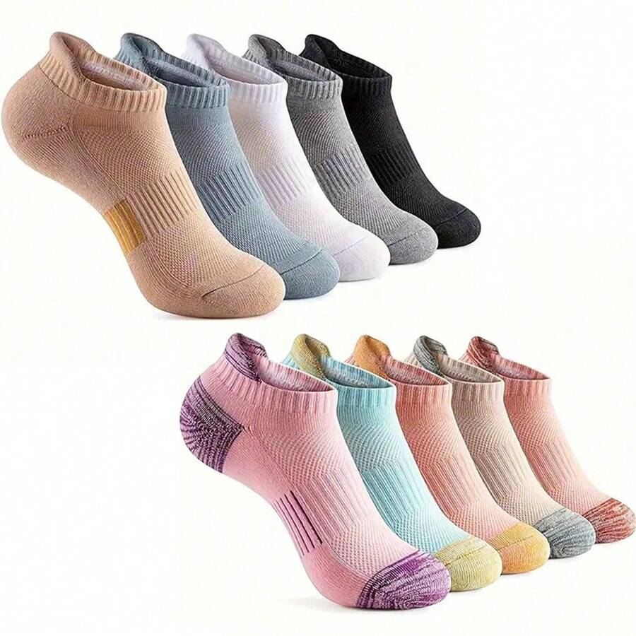 5 双专业运动袜，透气速干，男女跑步踝袜，夏季时尚低帮船袜