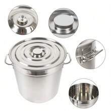 kangten 70L Cooking Pot Soup Pot Stainless Steel Induction Pot Universal Pot 74Qt - Silver - View 4
