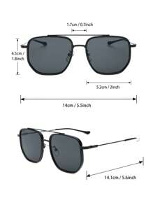 1pc Metal Pilot Frame Advanced Sense Unique Double Beam Design Vintage Elegant Shades Basics Fall Winter Fashion Eyeglasses For Driving Fishing Street Snap Street Business Suitable For All Face Shapes Decoration For Summer Beach Vacation,Outdoor,Travel - Multicolor - View 12