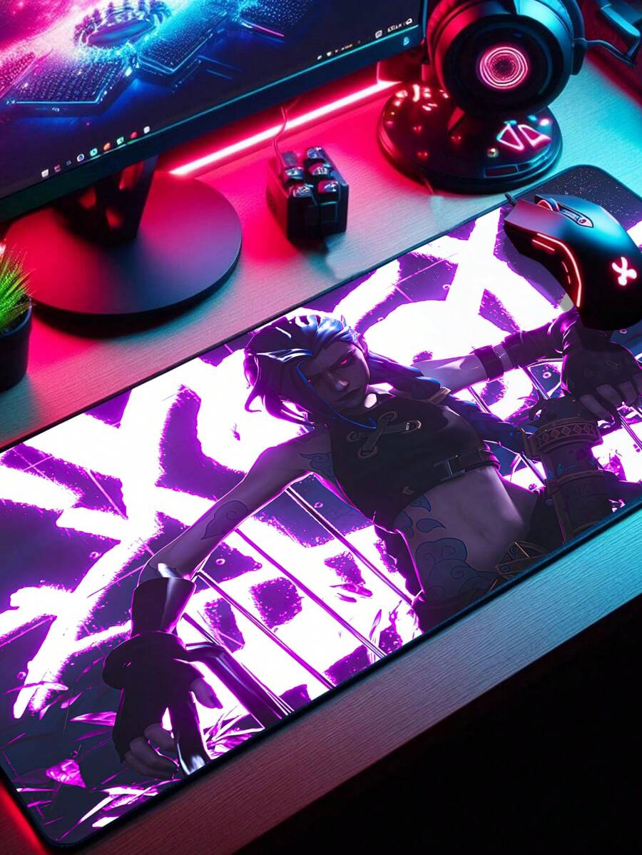Gaming Mouse Pad For Desktop With Stitched Edge, Various Prints, Jinx Anime 2 - Mousepad 4713 - View 1