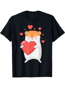 EWH Hamster Love - Valentine's Day Animal Whisperer Pet Owner T-Shirt - 黑色 - 查看 1