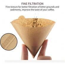 Coffee Filters,Unbleached, Size 02/04 Cone Filters, Disposable Natural Paper Filters 2-4/8-12 Cup, 04 Cone Filters For Pour Over And Drip Coffee Maker,50 Count