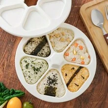 3件套三角形饭团模具，创意设计，方便实用，造型可爱，成型快速，适合制作婴儿饭团、寿司卷和DIY饭团甜点，饭团模具套装，是家庭烹饪爱好者的完美礼物。 - 彩色 - 查看 1