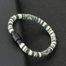 Pulsera de cuerda 2025 para hombres de 6 mm, brazalete de tejido bohemio negro para muñequera y joyería