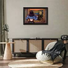 1 pièce canevas murale vintage Art célèbre L'Hurlement Femme drôle Affiches esthétiques Impressions uniques de hurlement Décoration murale de galerie vintage orange pour chambre à coucher et salon. Sans cadre