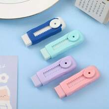 1pc Push-Pull Macaron Eraser For Art, Writing, And Drawing - Non-Abrasive, Easy-Glide School And Office Supplies Back To School
